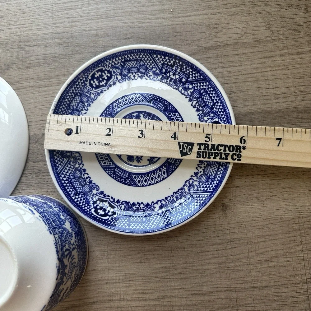 Willow Ware By Royal China Tea Coffee Cup & Saucer Set Plus Extra Saucer - Picture 8 of 12